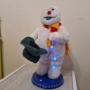 Gemmy Frosty the Snowman animated Lights Singing Dancing works  NEEDS REPAIR 18"